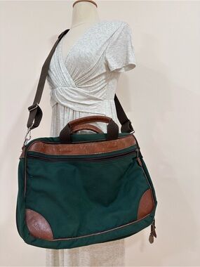 Vintage L.L. Bean Freeport Briefcase Messenger Bag Hunter Green Gorpcore